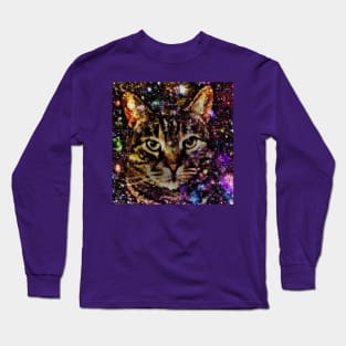 Striped Space Cat Long Sleeve T-Shirt